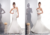 Атласное свадебное платье рыбка (русалка)