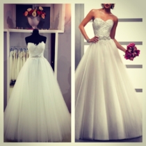 Свадебное платье с открытыми плечами, с вырезом сердечко на груди